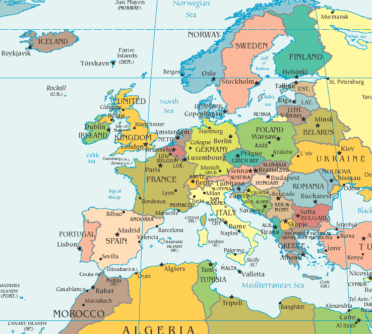 Map Of Europe Today
